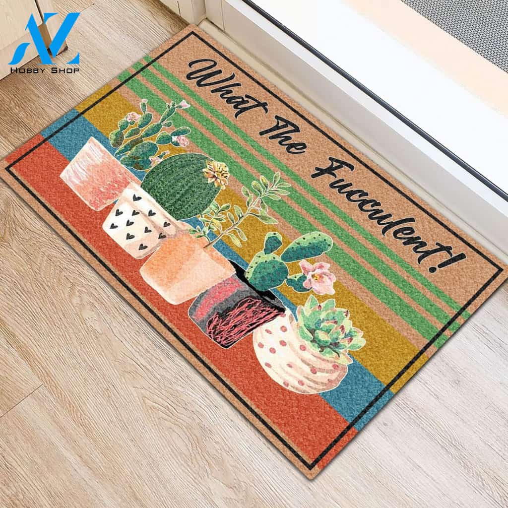 What The Fucculent Doormat Gift For Fucculent Lovers Gift For Friend & Family Birthday Gift Home Decor Warm House Gift Welcome Mat