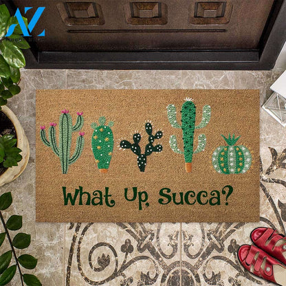 What Up Succa Cactus Funny Indoor And Outdoor Doormat Warm House Gift Welcome Mat Gift For Succa Lovers