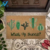 What Up Succa - Cactus Coir Pattern Print Doormat
