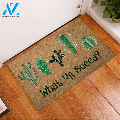 What Up Succa Doormat Welcome Mat Housewarming Gift Home Decor Funny Doormat Gift For Cactus Lovers Gift For Friend Birthday Gift