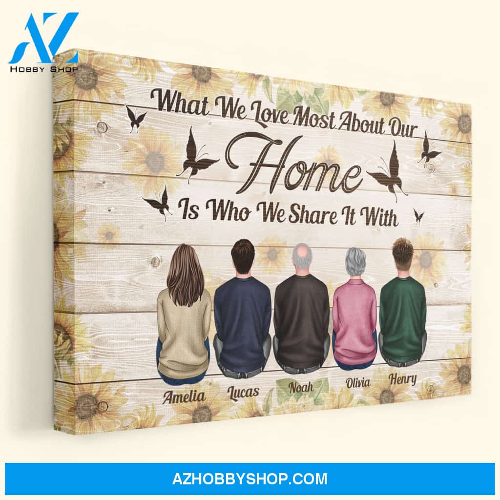 What We Love Most About Our Home - Personalized Canvas - Anniversary Gift For Family