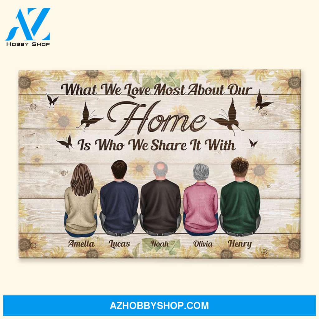 What We Love Most About Our Home - Personalized Canvas - Anniversary Gift For Family