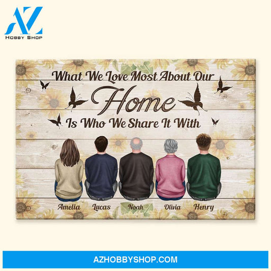 What We Love Most About Our Home - Personalized Canvas - Anniversary Gift For Family
