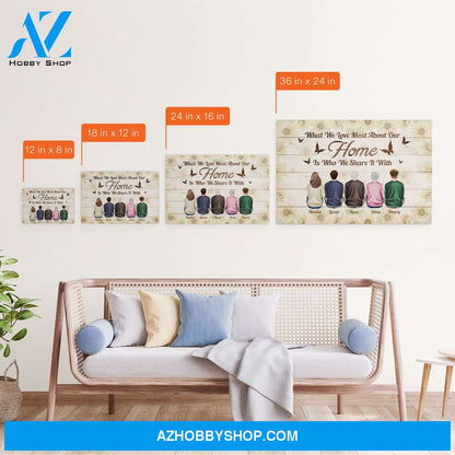 What We Love Most About Our Home - Personalized Canvas - Anniversary Gift For Family