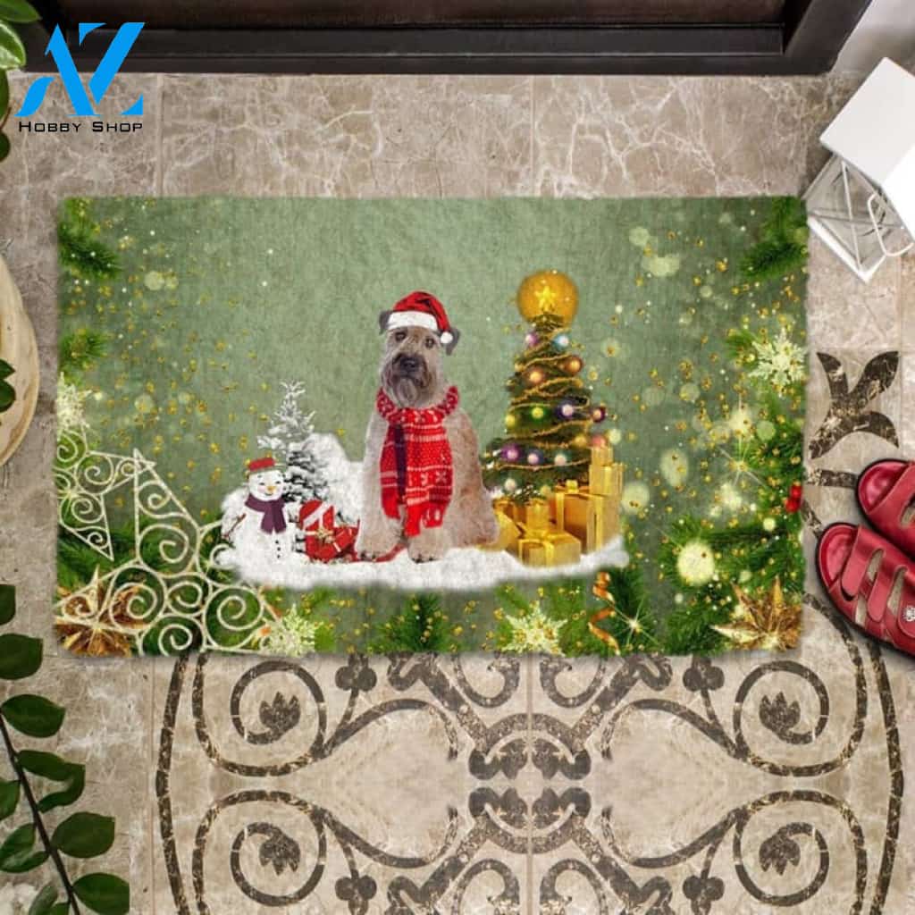 Wheaten Terrier Merry Christmas Doormat