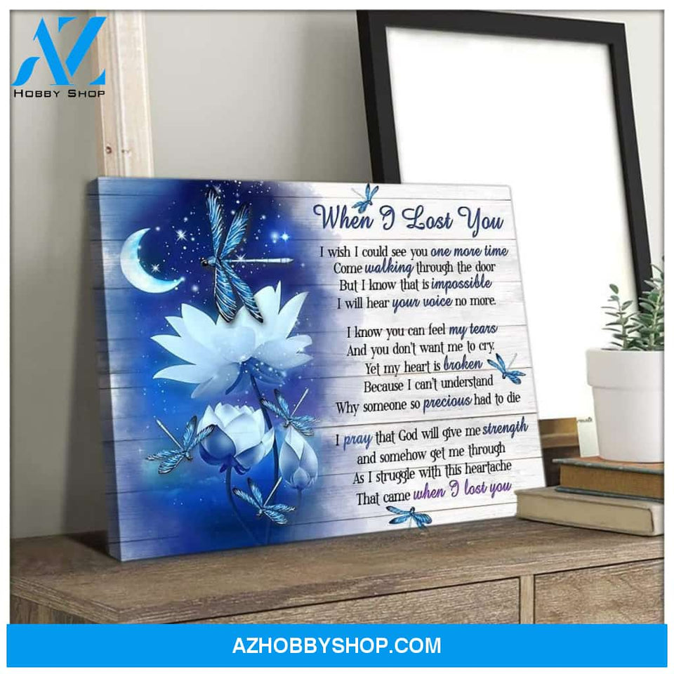When I Lost You Dragonfly Wall Art Canvas