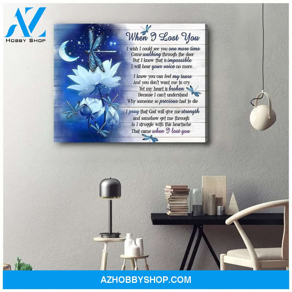 When I Lost You Dragonfly Wall Art Canvas