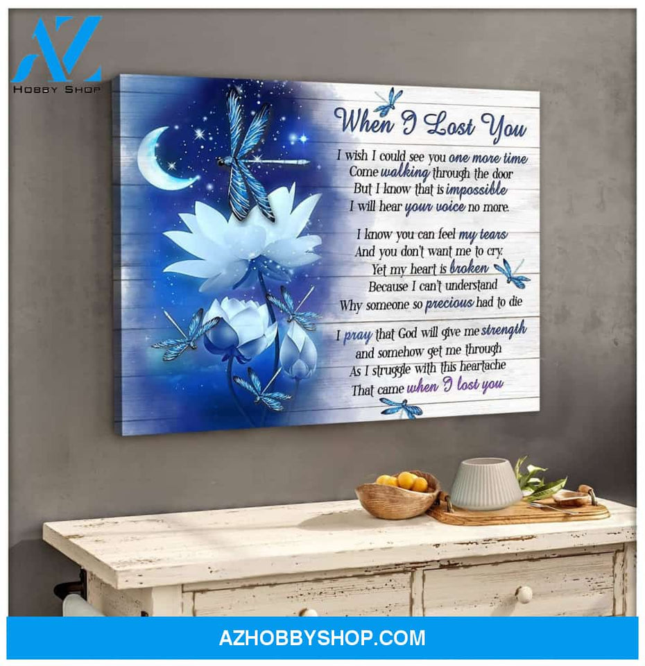 When I Lost You Dragonfly Wall Art Canvas