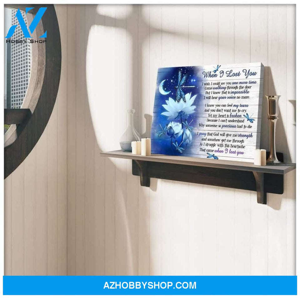 When I Lost You Dragonfly Wall Art Canvas