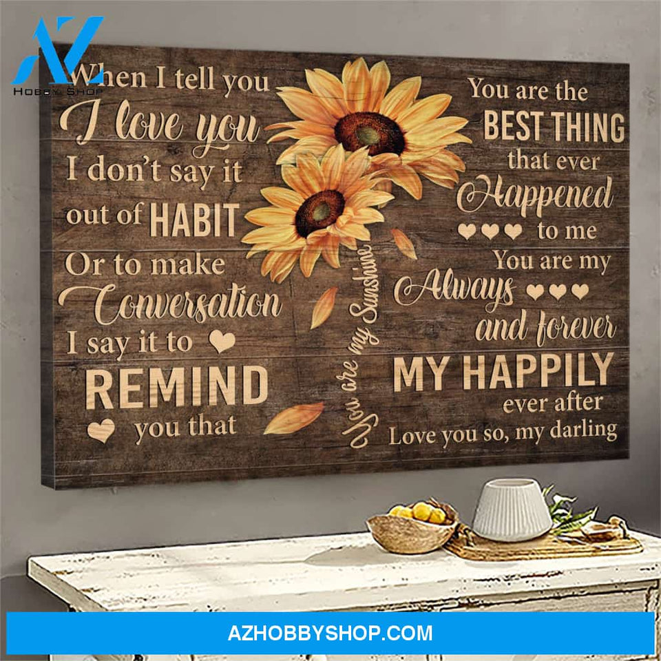 When I tell you I love you Couple Landscape Canvas Prints - Wall Art