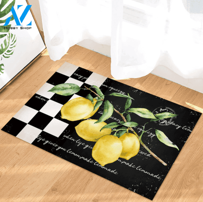 When Life Gives You Lemon Make Lemonade Doormat Welcome Mat Housewarming Gift Home Decor Funny Doormat Gift Idea For Fruit Lovers