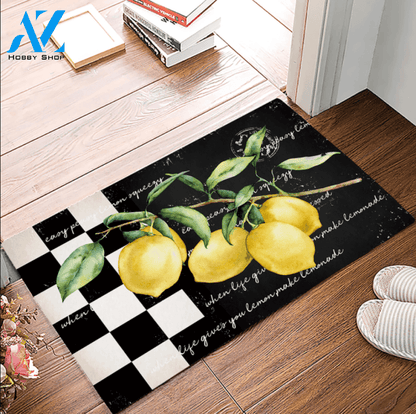 When Life Gives You Lemon Make Lemonade Doormat Welcome Mat Housewarming Gift Home Decor Funny Doormat Gift Idea For Fruit Lovers