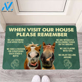 When Visit My House Please Remember Horse Indoor and Outdoor Doormat Warm House Gift Welcome Mat Gift for Friend Family