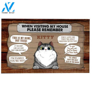 When Visiting Cat House Please Remember Chatting Box Version Personalize Doormat