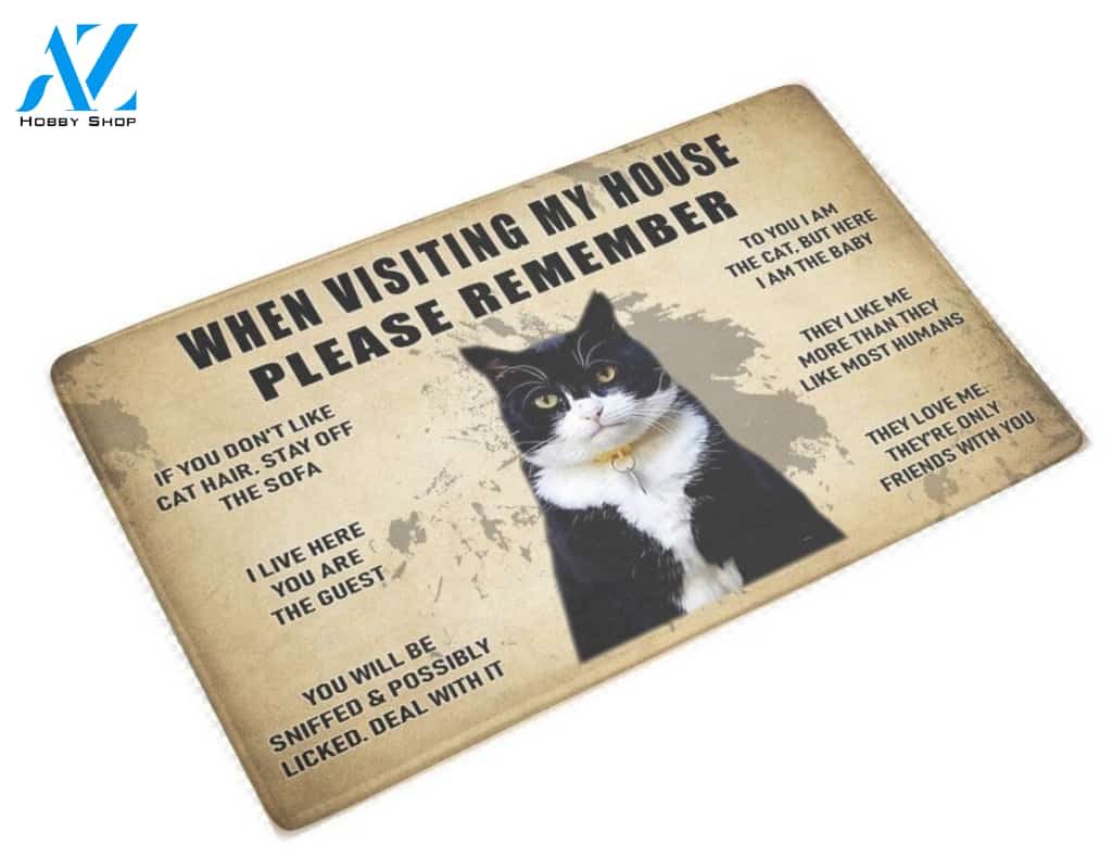 When Visiting House Please Remember Cat Is Baby Doormat Indoor And Outdoor Mat Entrance Rug Sweet Home Decor Housewarming Gift Gift For Friend Family Stem Feminist