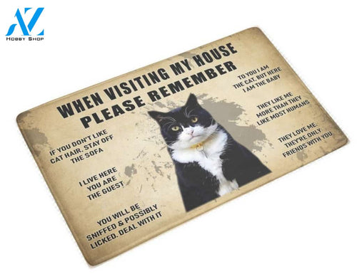 When Visiting House Please Remember Cat Is Baby Doormat Indoor And Outdoor Mat Entrance Rug Sweet Home Decor Housewarming Gift Gift For Friend Family Stem Feminist