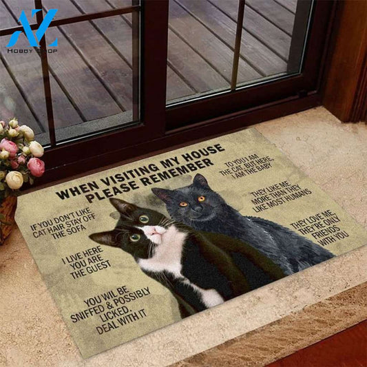 When Visiting My House Funny Cat Doormat