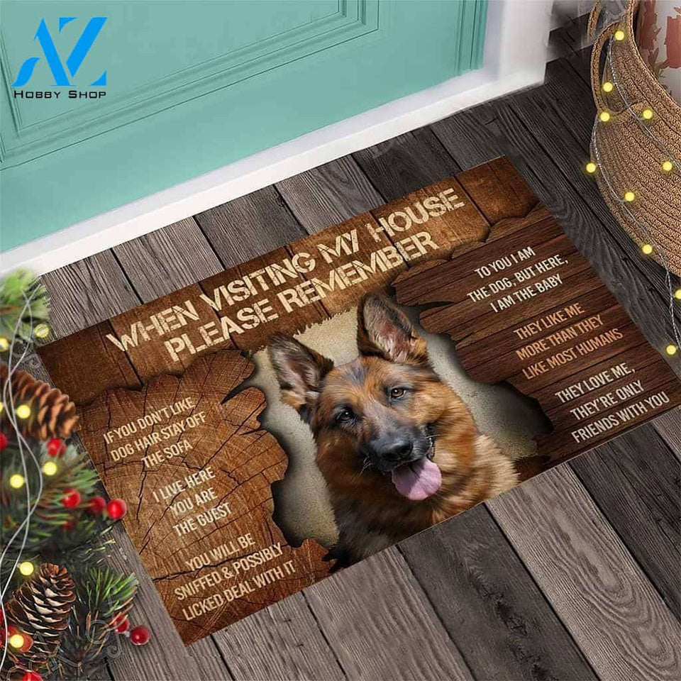 When Visiting My House German Shepherd Dog Easy Clean Welcome Doormat - Welcome Mat - Home Decor