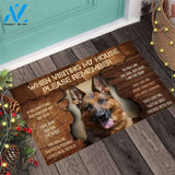When Visiting My House German Shepherd Dog Easy Clean Welcome Doormat - Welcome Mat - Home Decor