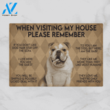 WHEN VISITING MY HOUSE PLEASE REMEMBER BULLDOG DOG Indoor And Outdoor Doormat Warm House Gift Welcome Mat Gift For Bulldog Lovers