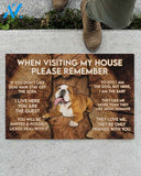 When Visiting My House Please Remember - Bulldog Doormat Welcome Mat Housewarming Gift Home Decor Funny Doormat Gift Idea For Dog Lovers