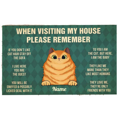 When Visiting My House Please Remember Cat Rules Personalized Doormat