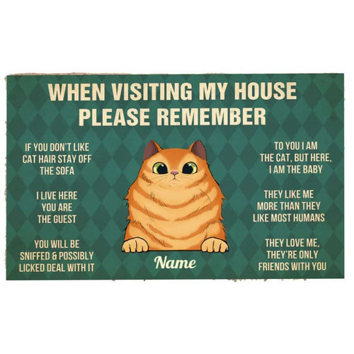 When Visiting My House Please Remember Cat Rules Personalized Doormat