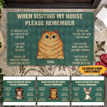 When Visiting My House Please Remember Cat Rules Personalized Doormat