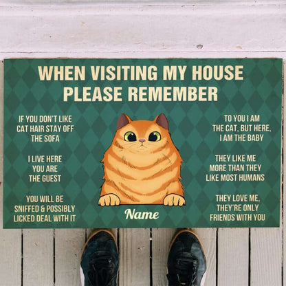 When Visiting My House Please Remember Cat Rules Personalized Doormat