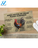 When Visiting My House Please Remember - Chicken Indoor And Outdoor Doormat Gift For Chicken Lovers Birthday Gift Decor Warm House Gift Welcome Mat