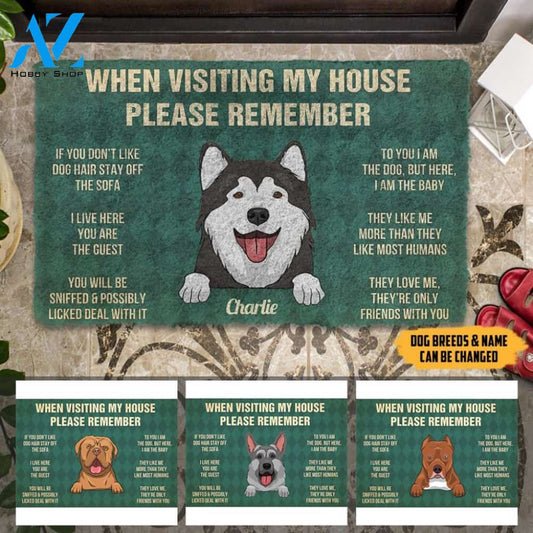When Visiting My House Please Remember Dog Rules Personalized Doormat