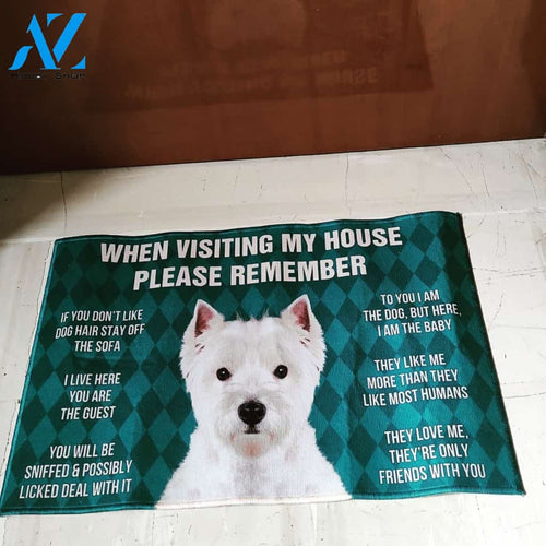 When Visiting My House Please Remember Doormat Welcome Mat Housewarming Gift Home Decor Gift For Dog Lovers Funny Doormat Gift Idea