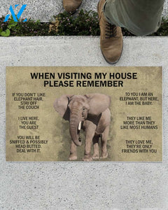When Visiting My House Please Remember - Elephant Indoor And Outdoor Doormat Gift For Elephant Lovers Birthday Gift Decor Warm House Gift Welcome Mat