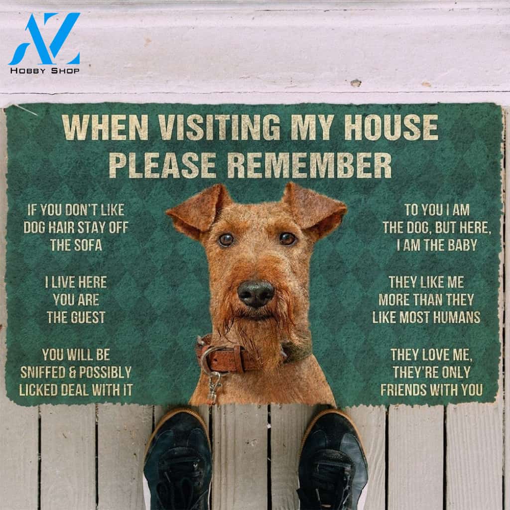 When Visiting My House Please Remember I Live Here You Are The Guest Doormat Welcome Mat House Warming Gift Home Decor Gift for Dog Lovers Funny Doormat Gift Idea