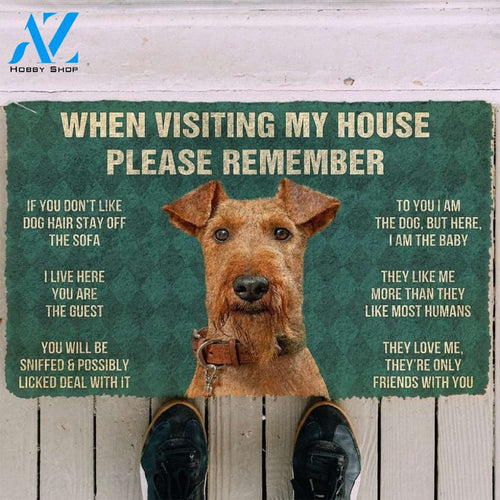 When Visiting My House Please Remember I Live Here You Are The Guest Doormat Welcome Mat House Warming Gift Home Decor Gift for Dog Lovers Funny Doormat Gift Idea