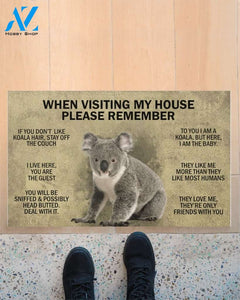 When Visiting My House Please Remember - Koala Indoor And Outdoor Doormat Gift For Koala Lovers Birthday Gift Decor Warm House Gift Welcome Mat