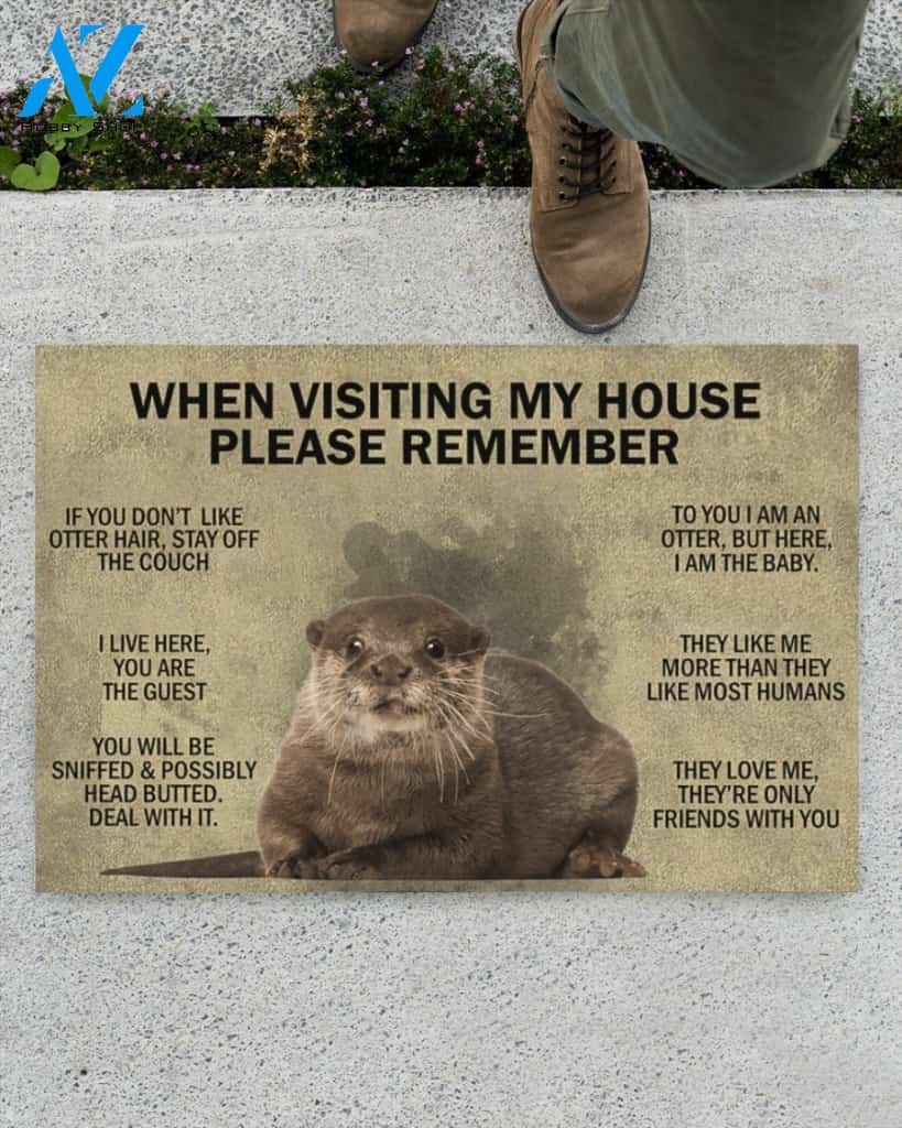 When Visiting My House Please Remember - Otter Indoor And Outdoor Doormat Gift For Otter Lovers Birthday Gift Decor Warm House Gift Welcome Mat