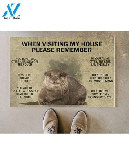 When Visiting My House Please Remember - Otter Indoor And Outdoor Doormat Gift For Otter Lovers Birthday Gift Decor Warm House Gift Welcome Mat