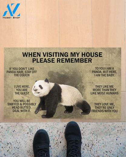 When Visiting My House Please Remember - Panda Indoor And Outdoor Doormat Gift For Panda Lovers Birthday Gift Decor Warm House Gift Welcome Mat