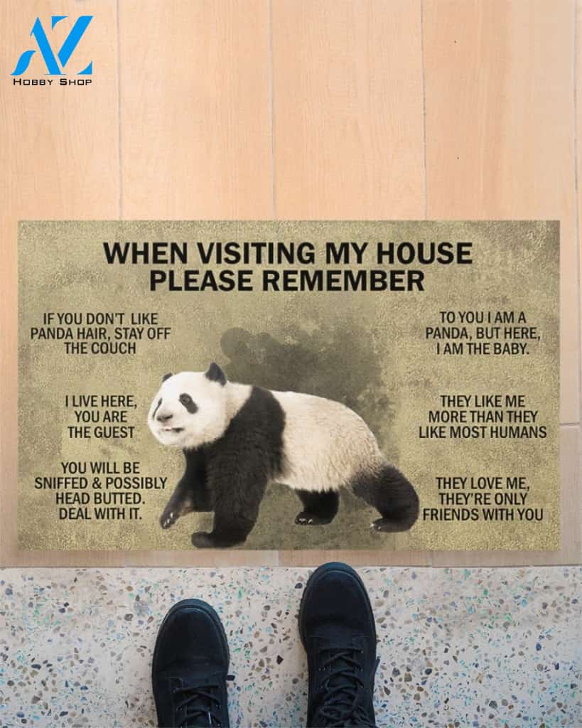 When Visiting My House Please Remember - Panda Indoor And Outdoor Doormat Gift For Panda Lovers Birthday Gift Decor Warm House Gift Welcome Mat