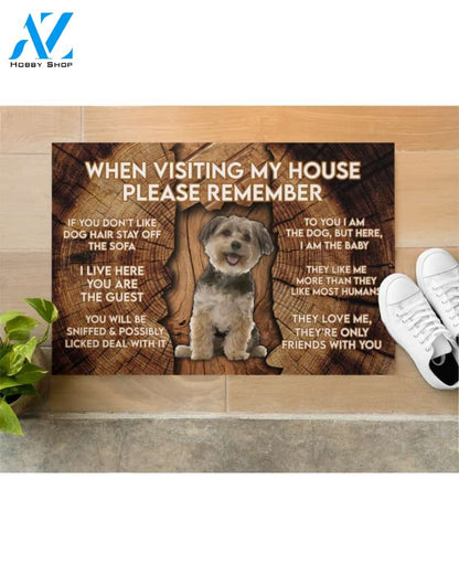 When Visiting My House Please Remember - Yorkshire Terrier 2 Doormat Welcome Mat Housewarming Gift Home Decor Funny Doormat Gift Idea For Dog Lovers
