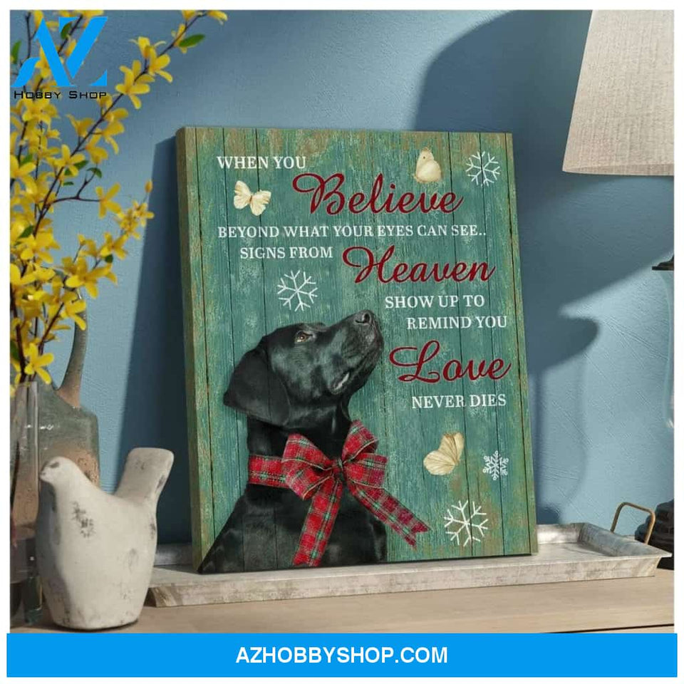 When You Believe Black Labrador Wall Matte Canvas Christmas Canvas Wall Art
