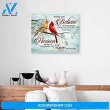 When You Believe Love Never Die Cardinal Christmas Canvas Wall Art