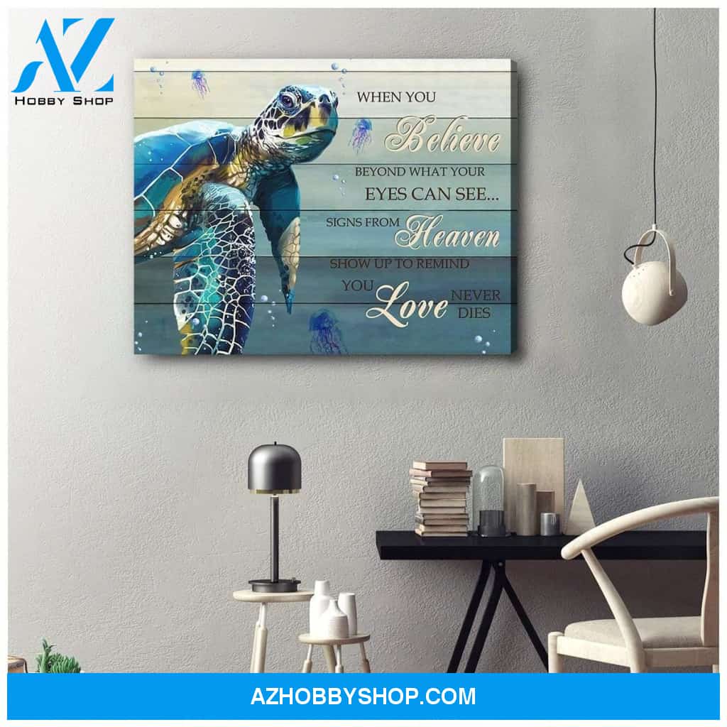 When You Believe Turtle Wall Art Canvas