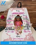 Whenever U Feel Overwhelmed-Chibi To Granddaughter Fleece Blanket