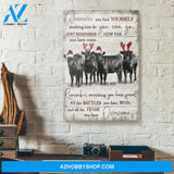 Whenever You Find Yourself Doubting How Far Christmas Angus Cow Canvas - Wall Decor Visual Art