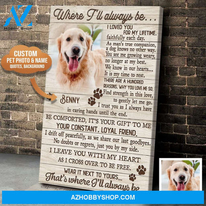 Where I'll Always Be... Upload Photo, Personalized Canvas