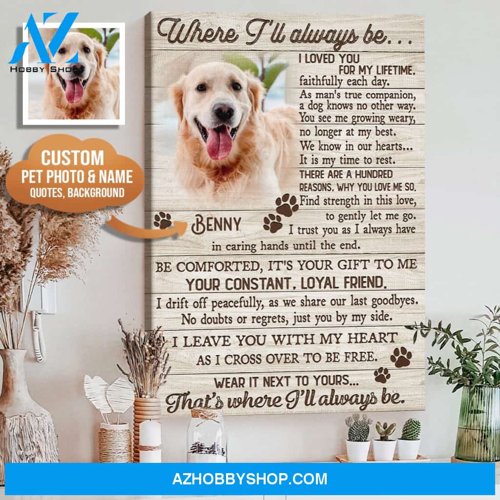 Where I'll Always Be... Upload Photo, Personalized Canvas