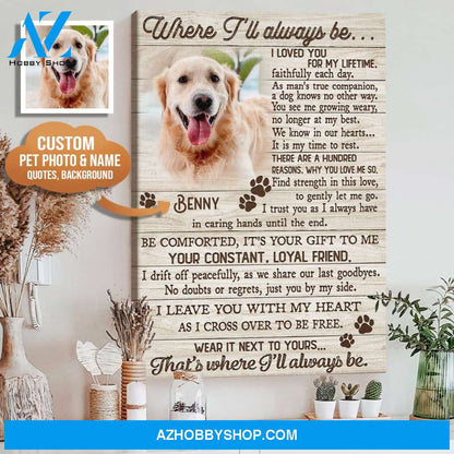 Where I'll Always Be... Upload Photo, Personalized Canvas