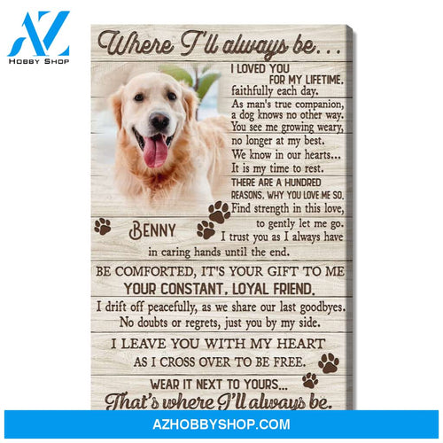 Where I'll Always Be... Upload Photo, Personalized Canvas